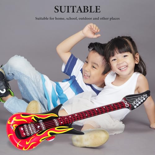 Guitarras inflables de PVC para niños con 6 unidades reutilizables para fiestas 5