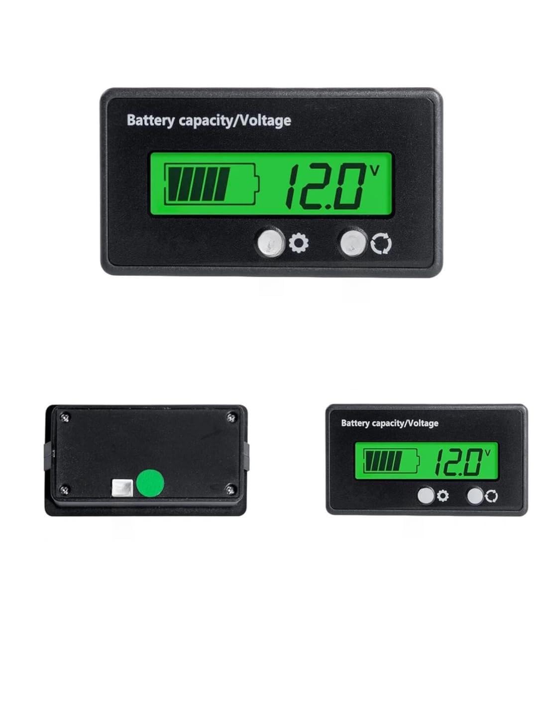DC Battery Capacity Meter, Voltage Monitor with Green LCD Display, Percentage and Voltage Indicator-image-23