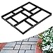 Topeakmart 23.8 x 19.9 x 1.7 inch Concrete Paving Stepping Stone Mold Path Walk Maker Paver Walk Way, Rectangular Patterns with 10 Grid Black
