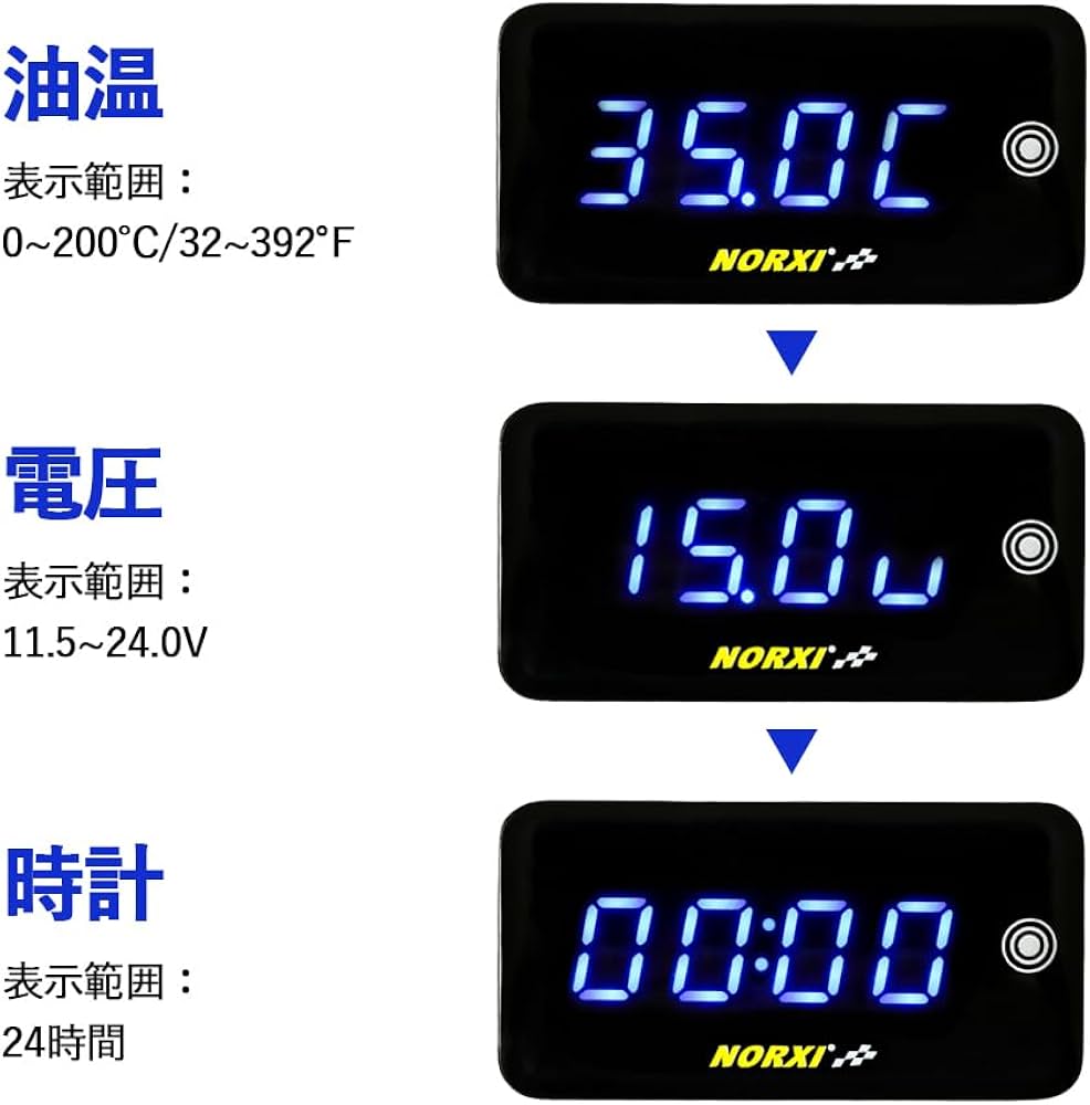 Amazon.co.jp: NORXI バイク用 タッチスクリーン 防水 多機能メーター
