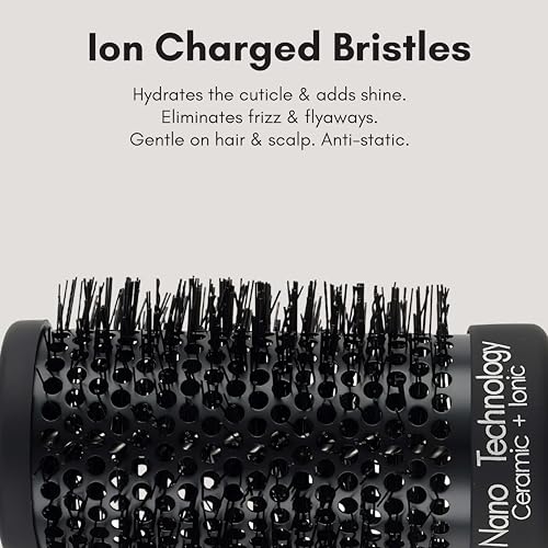 Image of Beaute Secrets Round Brush for Blow Drying - Extra Large Ceramic Ion Thermal Barrel Brush for Precise Styling and Maximum Volume - Lightweight Round Hair Brush for Smooth, Manageable Hair, 53 mm (2 Inch)