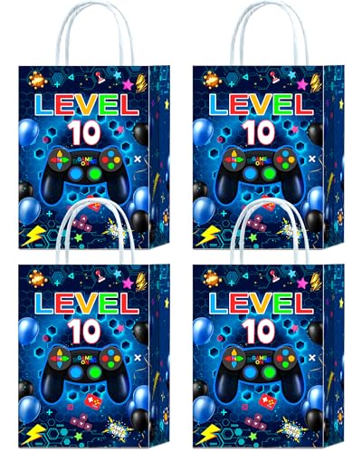 Sacs à friandises avec poignées pour décorations de fête d'anniversaire 10 ans gaming