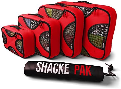 Shacke Pak – 5 Set Packing Cubes – Travel Organizers with Laundry Bag Shacke Pak – 5 Set Packing Cubes – Travel Organizers with Laundry Bag