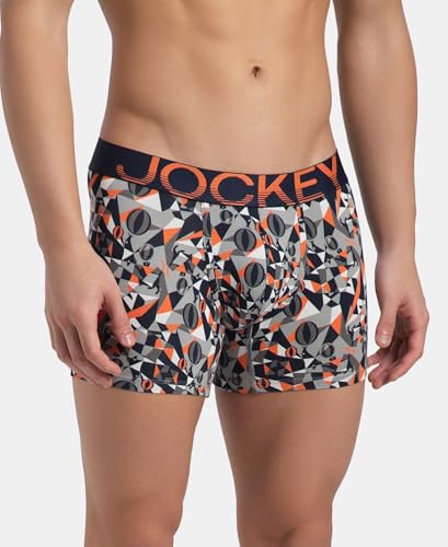 Image of Jockey FP23 Men Super Combed Cotton Elastane Stretch Printed Trunk with Ultrasoft Waistband (Prints May Vary)