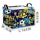 BOOHIT Large Kids Basket Foldable Nursery Baby Storage Bin Collapsible Box Organizer Bedroom Decor (Graffiti Soccer)