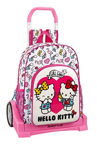 Hello Kitty Mochila con Carro Ruedas Evolution  Trolley  Rosa  42 cm