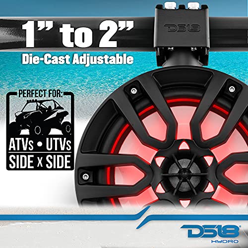 Ds18 Nxl-X8Tp/Bk Hydro 8" Marine Water Resistant Wakeboard Towers Speakers With Integrated Rgb Led Lights - 375 W Max 125 W Rms 4 Ohms - Great For Boats Motorsports Jeep Atv & Utv - Pair #TOP2