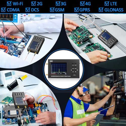 Image of SA6 6GHz Portable Spectrum Analyzer, 3.2 inchColor Touch Screen 35 MHz to 6200 MHz Handheld Micro Frequency Analyzer, 2-in-1 Signal Generator for Wi-Fi 2G 3G 4G LTE, CDMA, DCS, GSM, GPRS, GLONASS