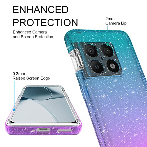 Coque OnePlus 10 Pro paillettes transparente dégradé violet - 3