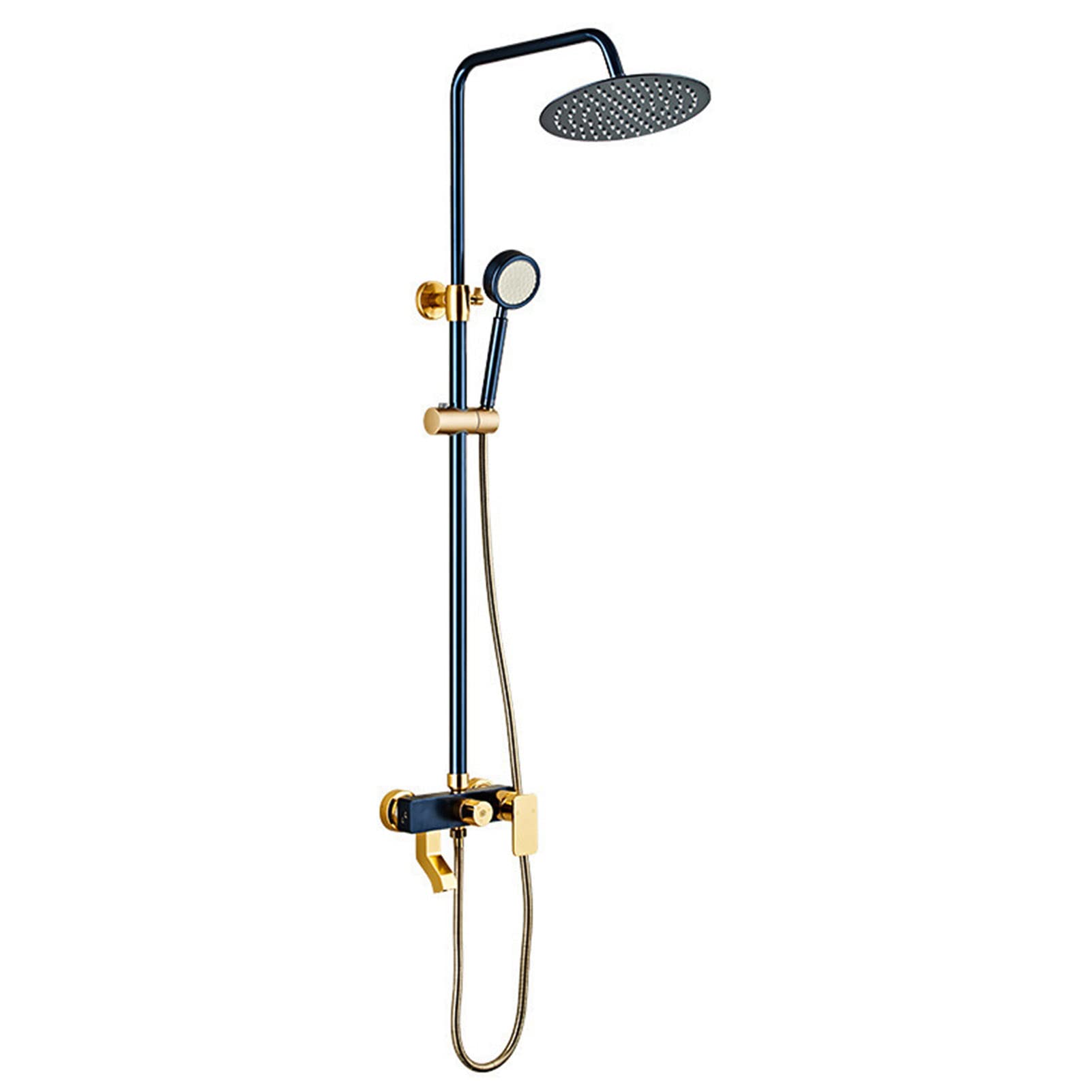 AYCDL 10 Inches Bathroom Luxury Rain Mixer Shower Combo Set Wall Mounted Blue Rainfall Shower Head Hand Held Shower Faucet