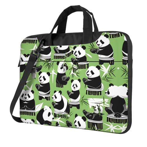 Sacoche ordinateur portable 14 pouces motif panda avec poignée de transport