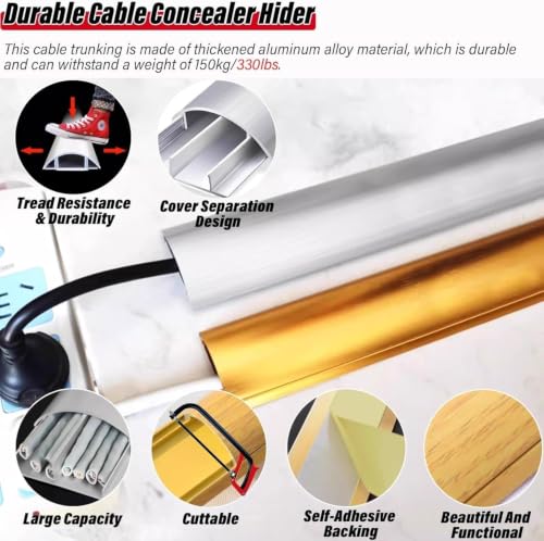 Cubierta de cable semicircular de aluminio para suelos de salón 3