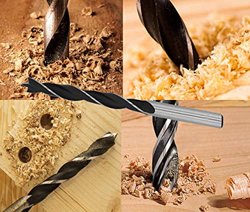 Brad Point Drill Bit Set 1/4 Inch 10Pcs Spur Point Stubby Woodworking Drill Bits #TOP5