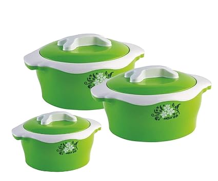 Nabhya Combo of 3 Cook and Serve Casserole 1000ml,1500ml and 2500ml Random Color (Pack of 3)