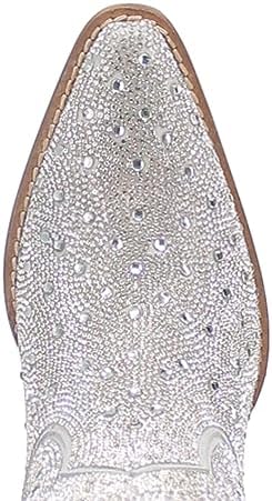 Dingo Boots Women's Rhinestone Cowgirl Fashion Boot, Silver, 8.5 | Image 4