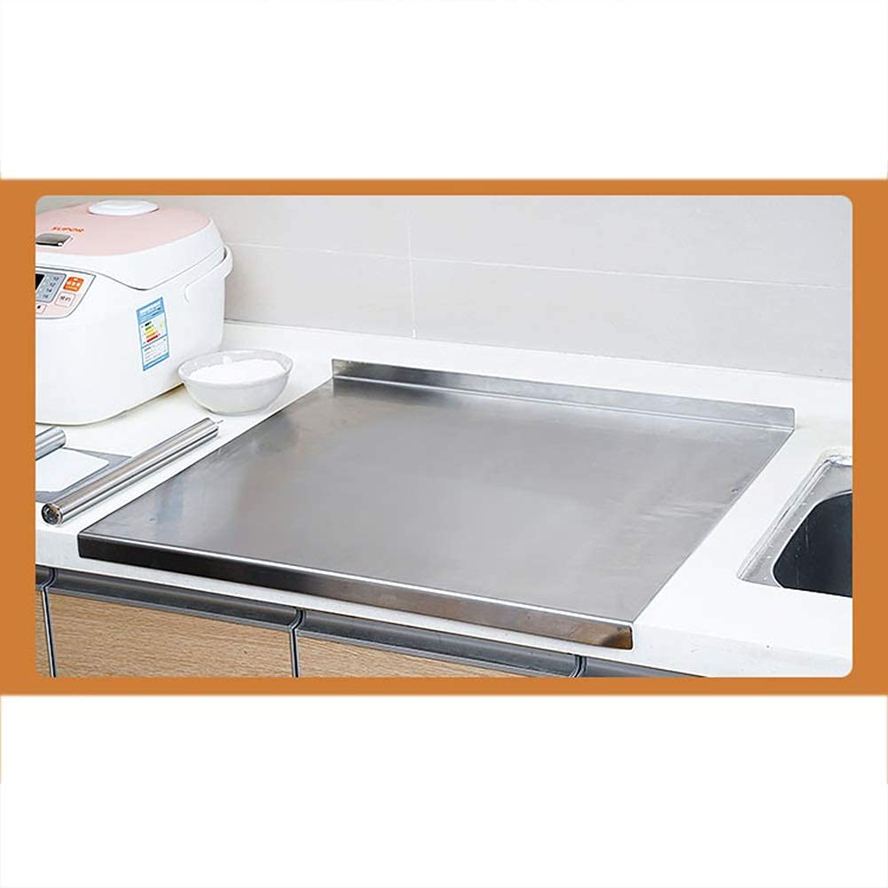 Tagliere in acciaio inox, grande tagliere da cucina con angoli curvi, anti muffa, per piano di lavoro da cucina, superficie di preparazione facile da pulire