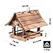 KADAX Vogelhaus zum Aufhängen, Vogelfutterhaus aus Holz, wetterfest Futterhaus für Vögel im Garten & Balkon, Vogelhäuschen, Vogelfutterstation (Hellbraun)