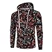 Herren Fleece-Hoodie Dünnes M-3XL Sweatjacke Hoodie Mit ReißVerschluss Männer Herbst und Mit Kapuze Herren Pullover Frosch-Skateboard-Druck Sweatshirt Jacken Einfarbige Kapuze