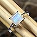 Natural Rocks by Kala Genuine Rainbow Moonstone 925 Solid Sterling Silver Engagement Ring Size 5.75, 6, 6.75, 7, 7.75, 8, 8.75, 9