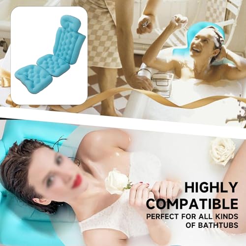 Oreiller de bain complet lavable équipé de ventouses bleues