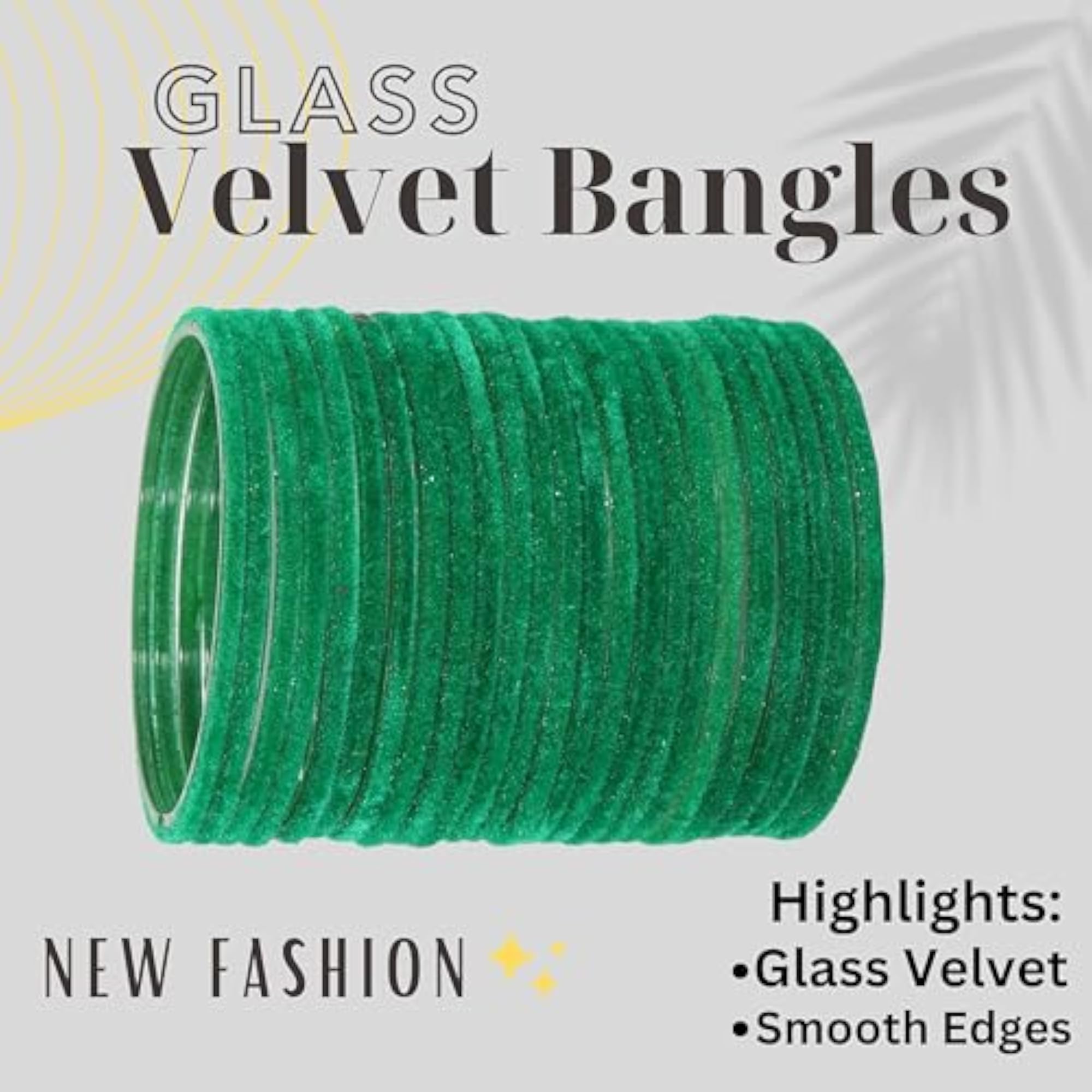 Glass Velvet Bangles Set of 24, (Glass Velvet--2.4)