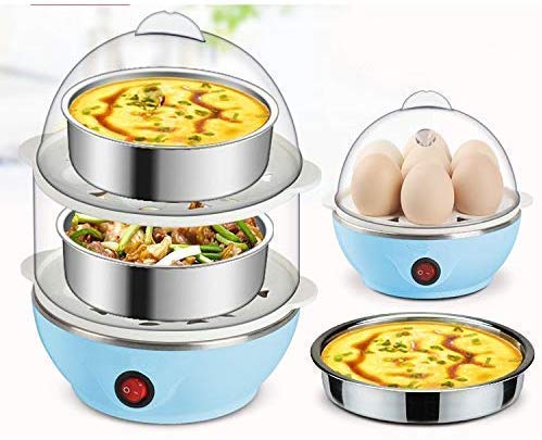 ShopCrazy Plastic Multi Function Electric 2 Layer Egg Boiler Cooker & Steamer, Egg Boiler Electric Automatic Off, Double Layer Egg Boiler (Multicolor) - Image 2
