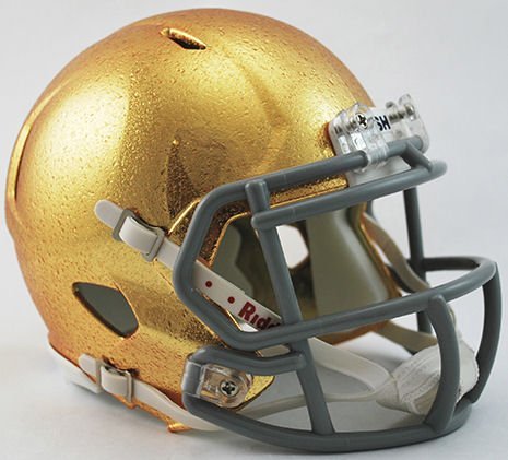 Casque NCAA Notre Dame Fighting Irish Speed miniature doré aux finitions premium