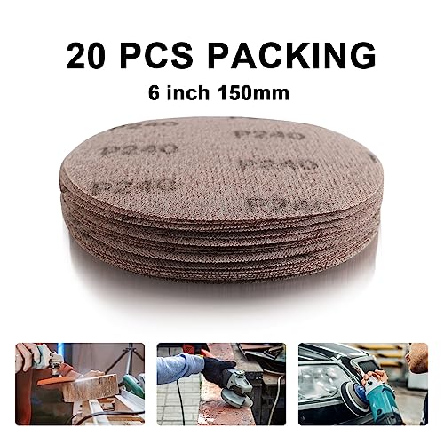 Kcmell 20PCS 150mm Mesh Sanding Discs 240 Grit, 6 Inch Hook and Loop Sanding Pads - Image 4