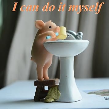 Fairy Garden Miniature Pig Figurine- Peace and Joy
