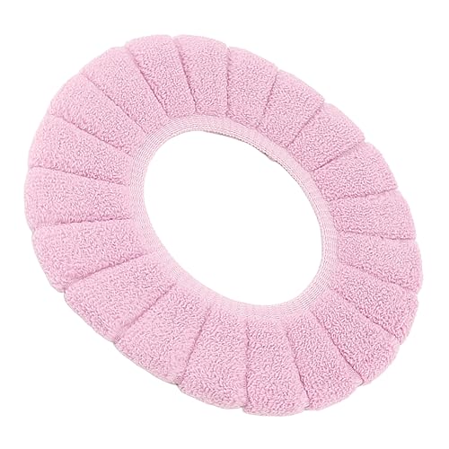 Jwthee Bathroom Toilet Seat Cover Pads, Toilet Seat Pads Reusable Toilet Seat Cushion Washable Thicker Warmer Toilet Seat Cushion Cover Non Slip Toilet Seating Pad Replacement (Pink)