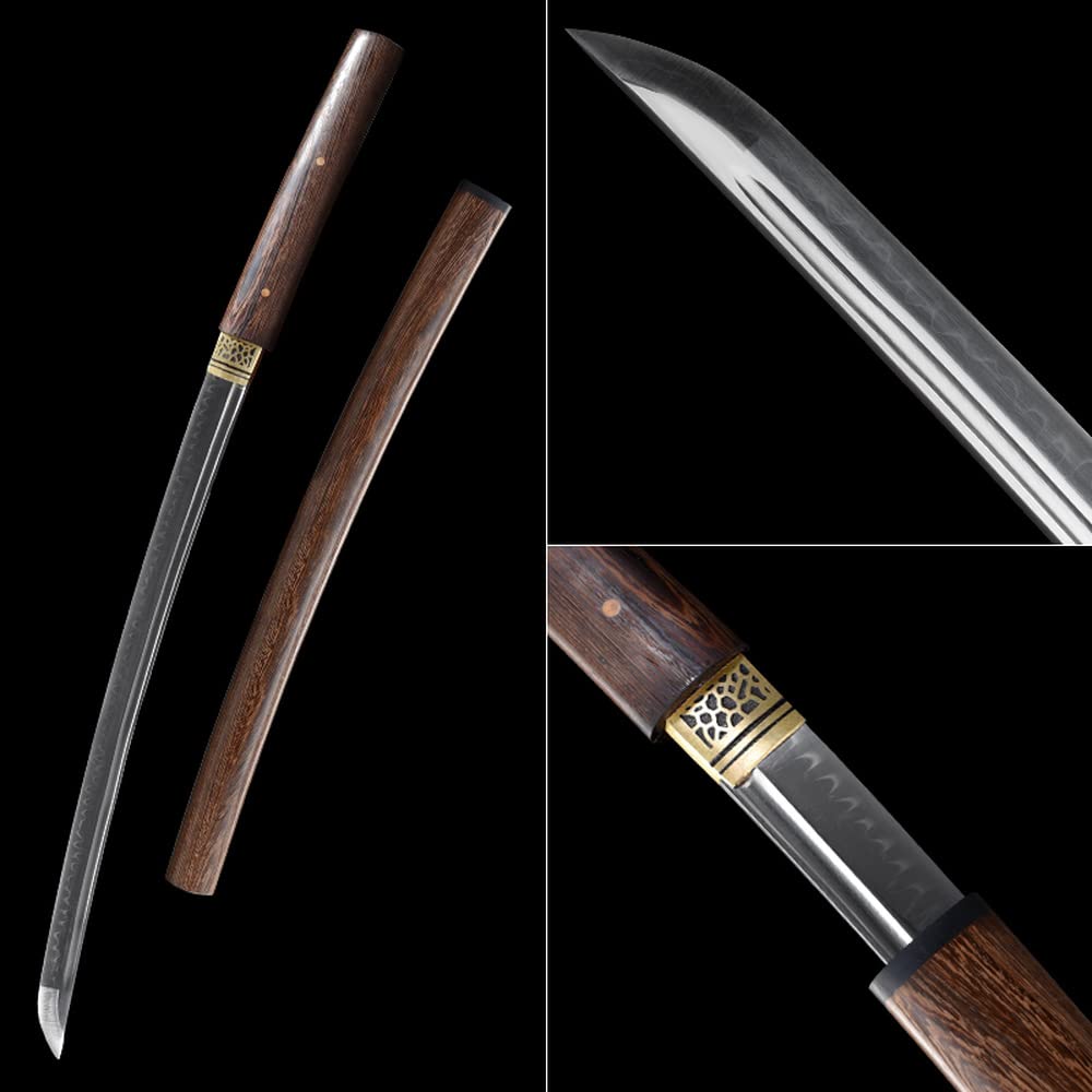 LQBJ High-end Rosewood Scabbard Handmade Katana Tang T10 Clay Tempered high Performance Jungle Sword Combat Samurai Sword