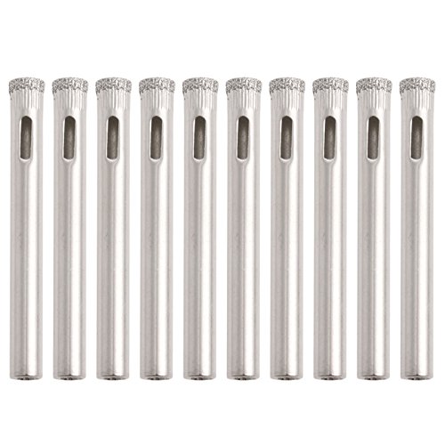 Generic 10Pcs 6mm Diamond Coated Core Drill Bits Hole Saw Glass Tile Ceramic Marble -Y103