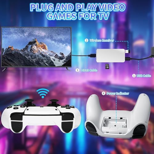 Retro Game Console HDMI Output, Plug & Play Video Game Stick with 20000+ Classic Games, TV Game Stick with 2.4G Dual Controllers, Nostalgia Gaming Console for Home Entertainment (G128) - Image 5
