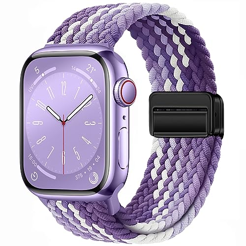 Image of Qimela Sport Loop Compatible with Apple Watch Band 38mm 40mm 41mm 42mm 44mm 45mm 46mm 49mm for Women Men,Magnetic Strap Stretchy Braided Wristband for iWatch Series 11 10 9 8 7 6 5 4 SE Ultra 3 2 1