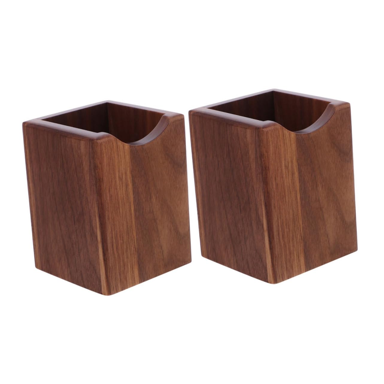 2 Stück Teiliges Schwarzer Walnussholz Stiftehalter Eleganter Holz Organizer für Schreibtisch Makeup Pinsel Aufbewahrung Langlebiger Schreibtisch Organizer für Büro Zuhause und