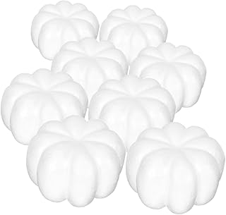 UKCOCO 8 Piezas Calabaza de Espuma Calabazas Falsas Calabazas para Decorar Calabazas Decorativas para decoración de Mesa. Decoraciones de Calabaza decoración de otoño Blanco