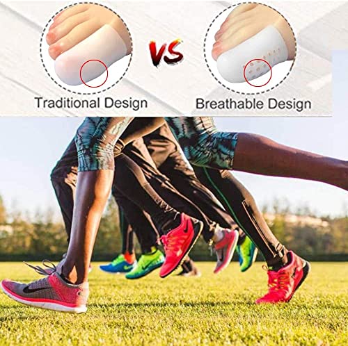 Image of Hoogoo Big Toe Cap, 10 Pcs Breathable Toe Protector Toe Cover Sleeves with Holes, Provides Relief from Missing or Ingrown Toenails, Corns, Blisters, Hammer Toes, Reduce Friction (Pack of 3)