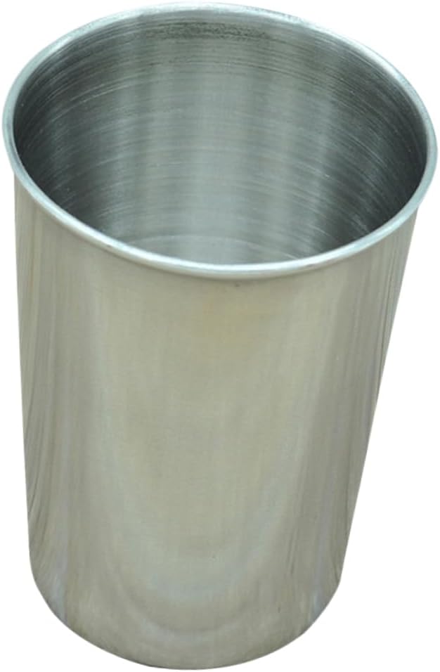 6pcs Stainless Steel Water Tumbler Cups Drinking Cups for Bathroom Beverages Versatile Mouthwash Beverage Holder Easy to Clean Silver Finish