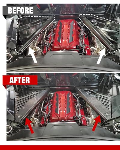 Image of Real Carbon Fiber Rear Engine Bay Panel Cover Rear Engine Covers Fit for 20+ Corvette C8 Engine Case Guards Protector Splash Shield