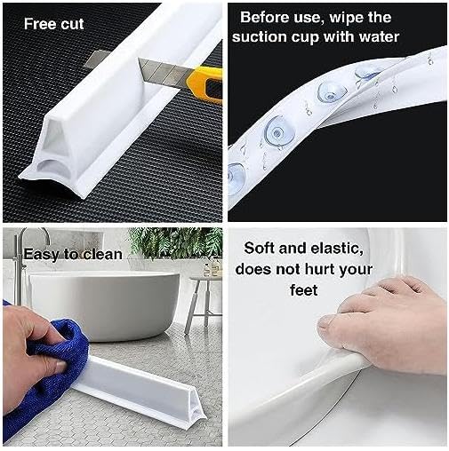 Barrera agua silicona suelo ducha flexible y almacenable 170cm 5