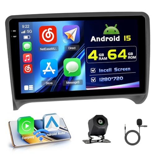 【Autoradio Android più Recente 4+64G】Questo autoradio Hikity è compatibile con Audi TT 8J MK2 2008-2014. 4G RAM + 64G ROM garantiscono un funzionamento stabile, cambiano rapidamente le mappe e la musica durante la guida, bilanciando utilità e esperienza. Il sistema Android più recente consente all'autoradio di avere operazioni con reazioni rapide e un viaggio fluido senza preoccupazioni