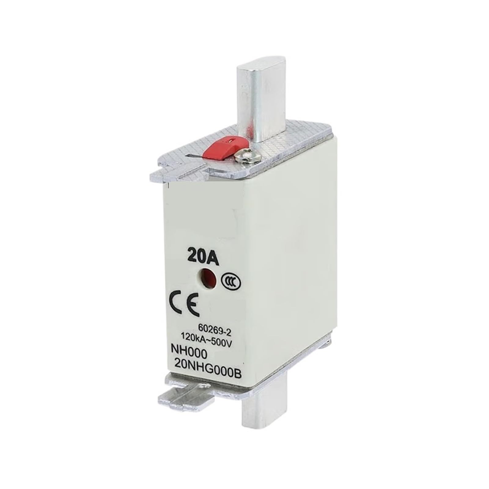 Fusible NH pour armoire électrique industrielle protection circuit 20A 500V 20NHG000B