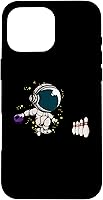 Vista 19 de Jugador de bolos astronauta para iPhone 13 Pro Max Pines de bola de boliche Funda para equipo de bolos