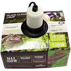 Lampara De Sal Ubicacion Reptiles Planet Éclairage - Soporte de lámpara con Reflector Black Clamp 14 d14 x 16 cm