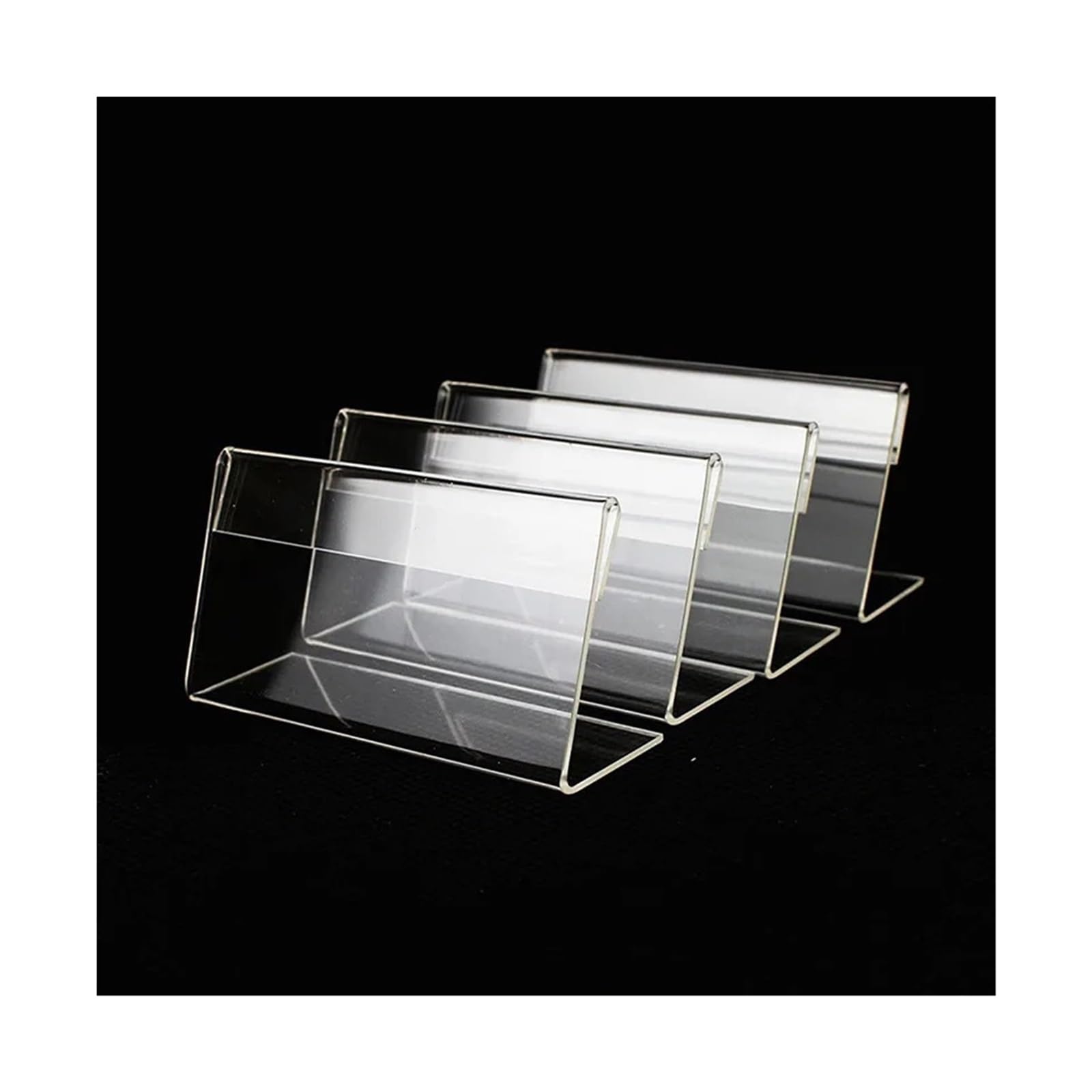 Hzomif 100pcs Mini Food Sign Labels for Party Buffet, Retail Price Display Holder, Clear Plastic Table Counter Top Stand