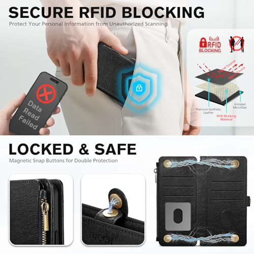 Etui iPhone 17 Pro Max en cuir synthétique texturé noir de qualité - 6