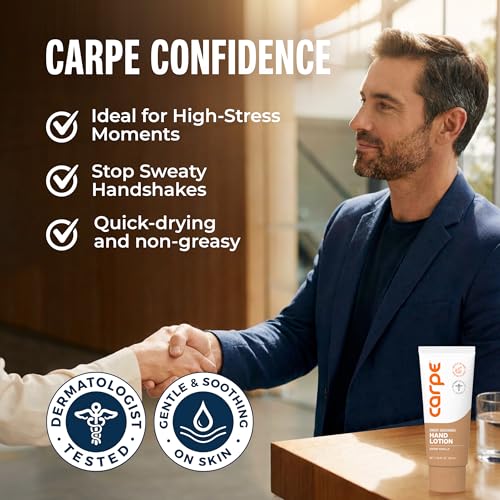 Image of Carpe Sweat Absorbing Hand Lotion, A dermatologist-recommended, smooth lotion that helps stop hand sweat, Great for hyperhidrosis (Warm Vanilla)