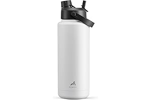 40 oz Insulated Water Bottle with 2-in-1 Straw and Spout Lid, Keep Cold 24H