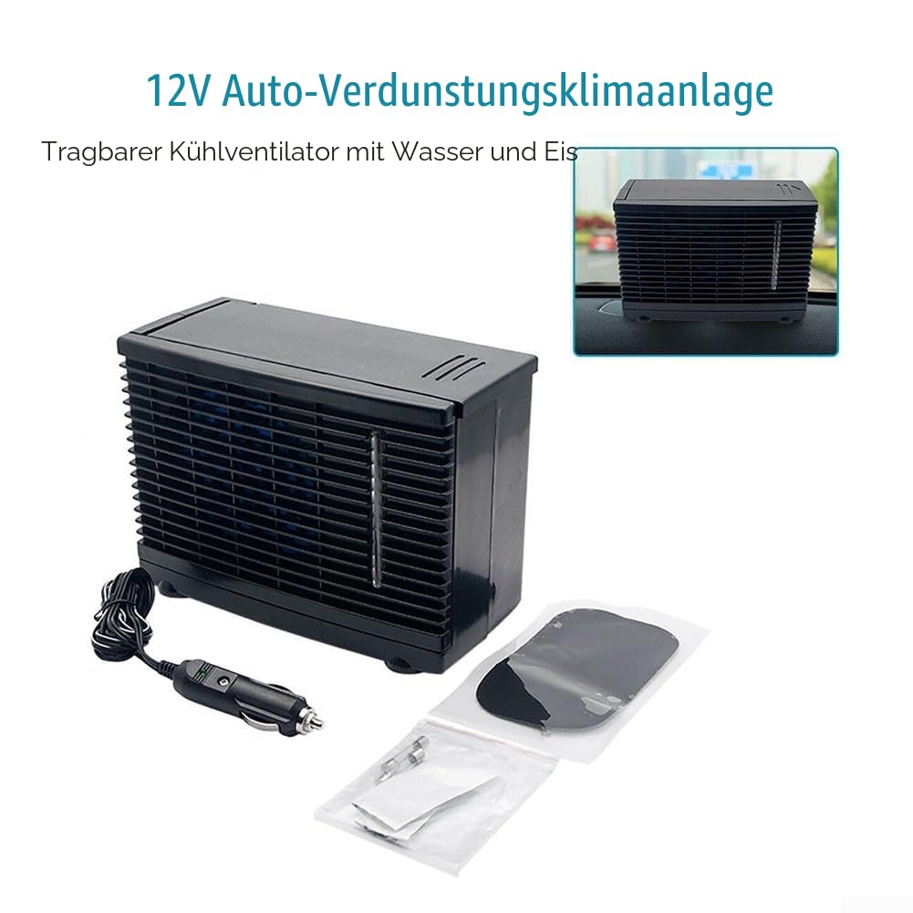 12V Klimaanlage Tragbar, Mini Klimaanlage Home Auto Kühler, Auto Montiert Klimaanlage Ventilator, Mini Luftkühler mit Wasserkühlung, Tragbarer Auto Klimaanlage Ventilator
