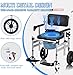 Rolling Shower Chair with Wheels & Toilet Seat – 352lbs Capacity, Safety Belt & Brakes – Foldable Height Adjustable Shower Wheelchair for Bathroom, Home, Hospital (2 Small+2 Big Wheels, U-Plate)